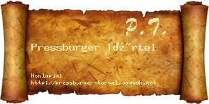 Pressburger Törtel névjegykártya